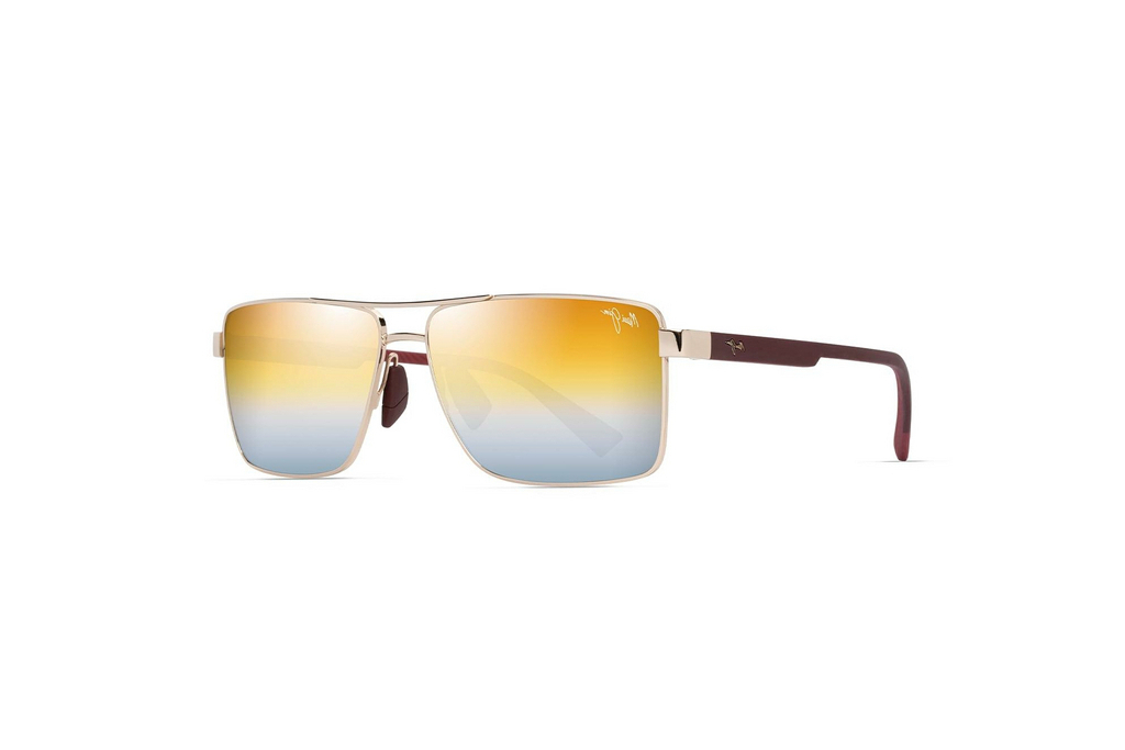 Maui Jim   Piha DGS621-16 Dual Mirror Gold to SilverShiny Gold w/Burgundy